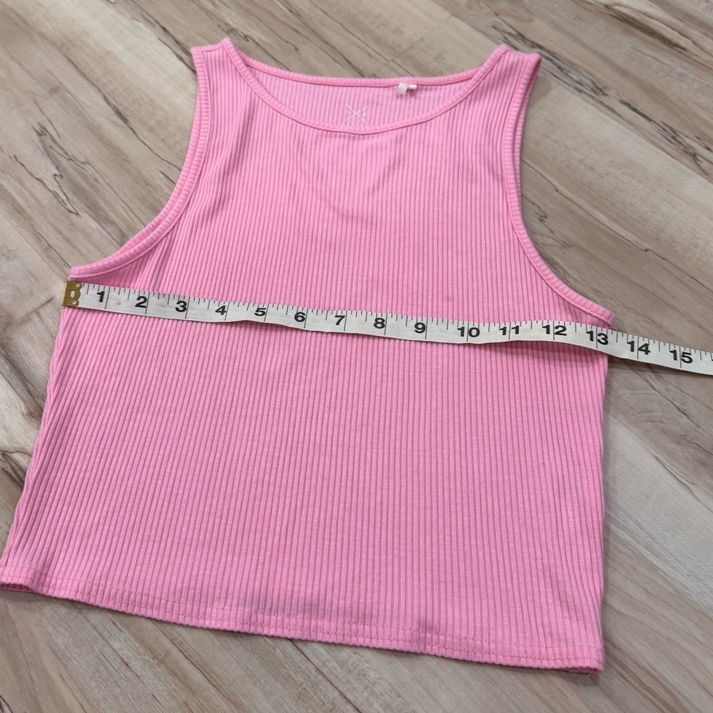 PacSun Ribbed Pink Cropped Tank Medium - Picture 2 of 6